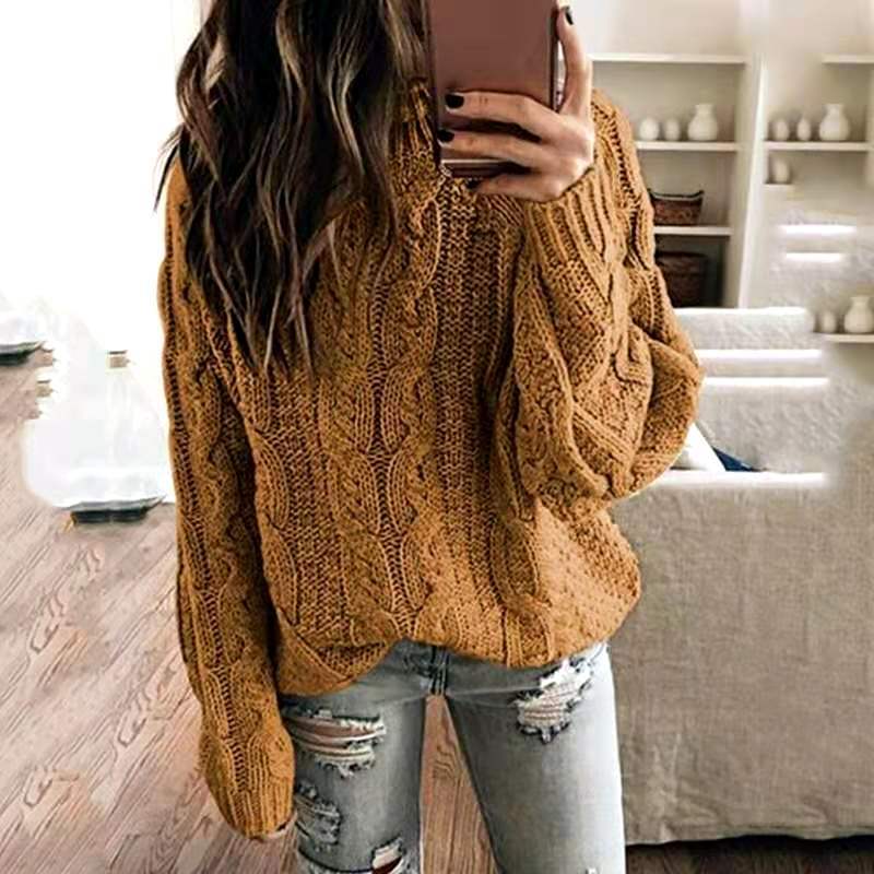 Painted Gold Cable Knit Sweater