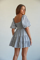 Bonny Pocketed Gingham Tie Front Babydoll Dress - Yellow