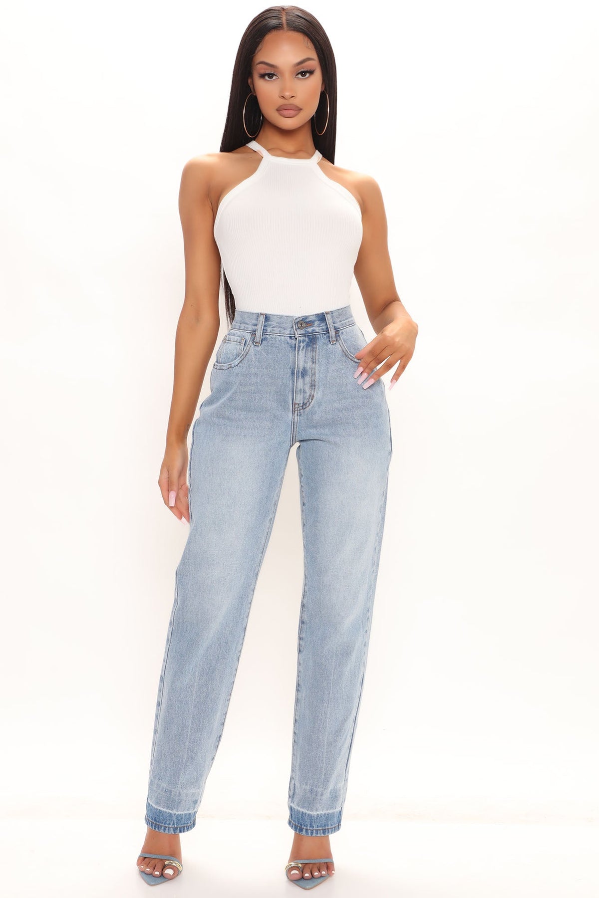 Like What You See Straight Leg Jeans - Light Blue Wash