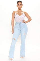 Clear Your Schedule Flare Jeans - Light Blue Wash