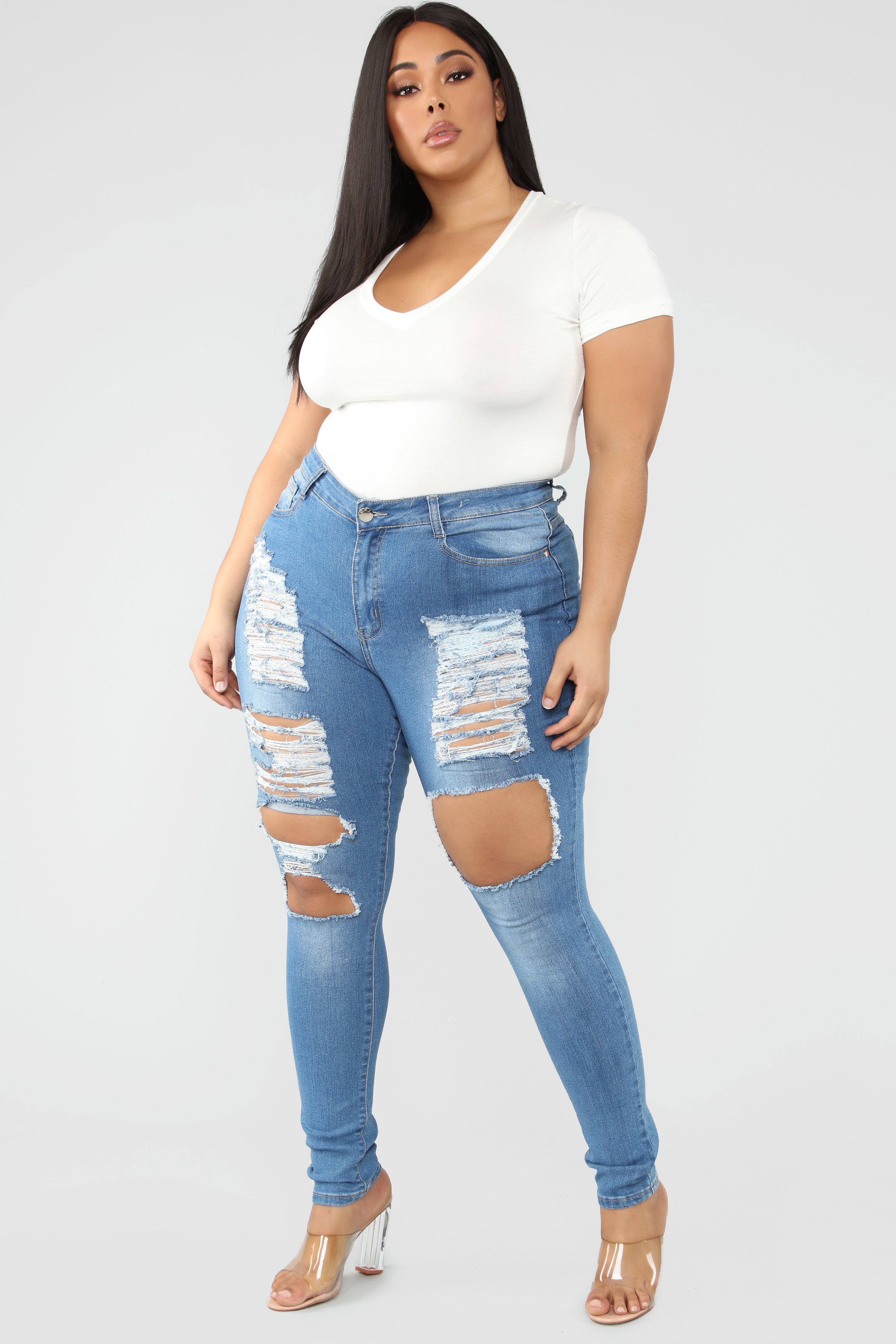 Bold Statement Skinny Jeans - Medium Denim