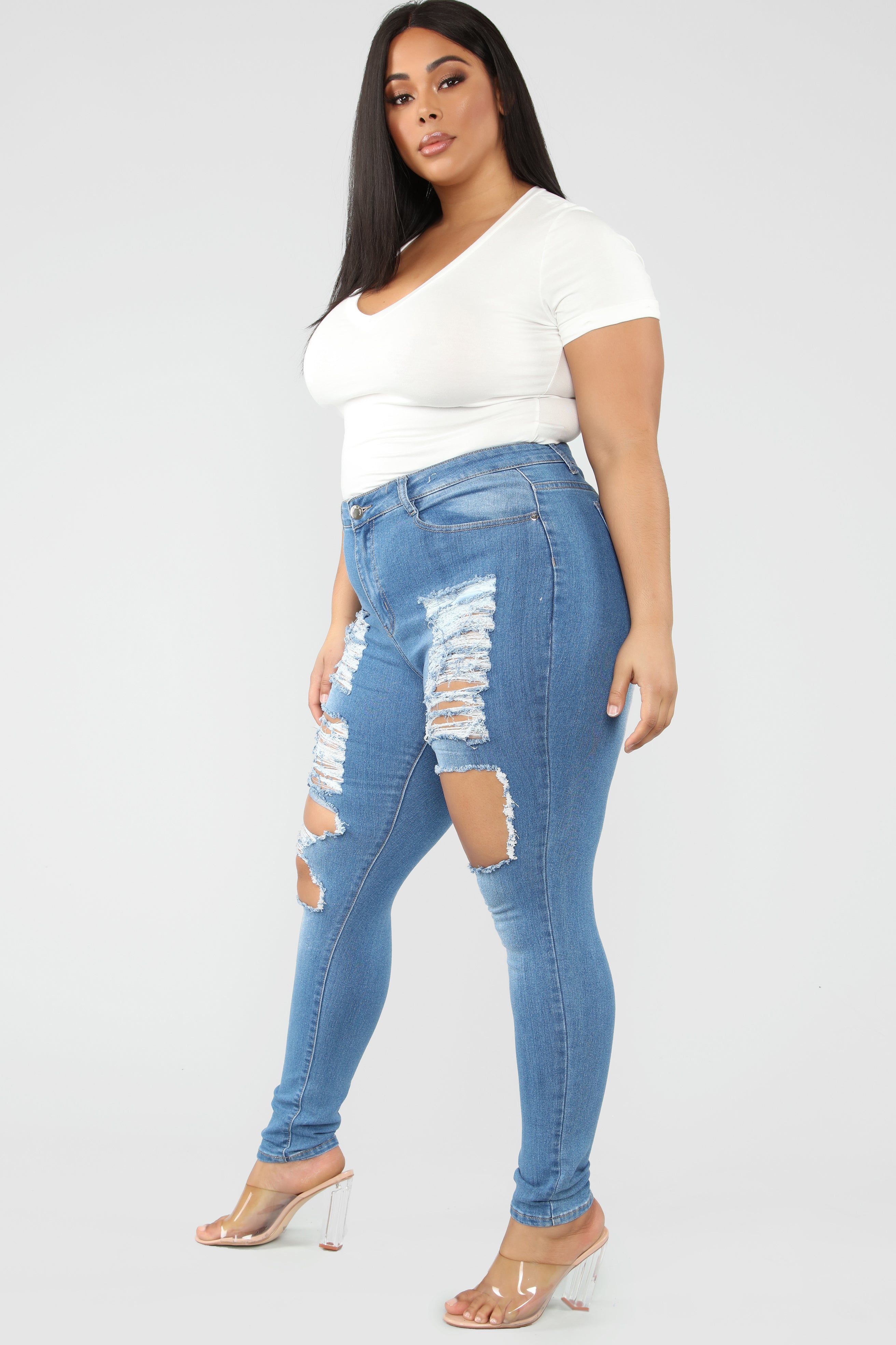 Bold Statement Skinny Jeans - Medium Denim