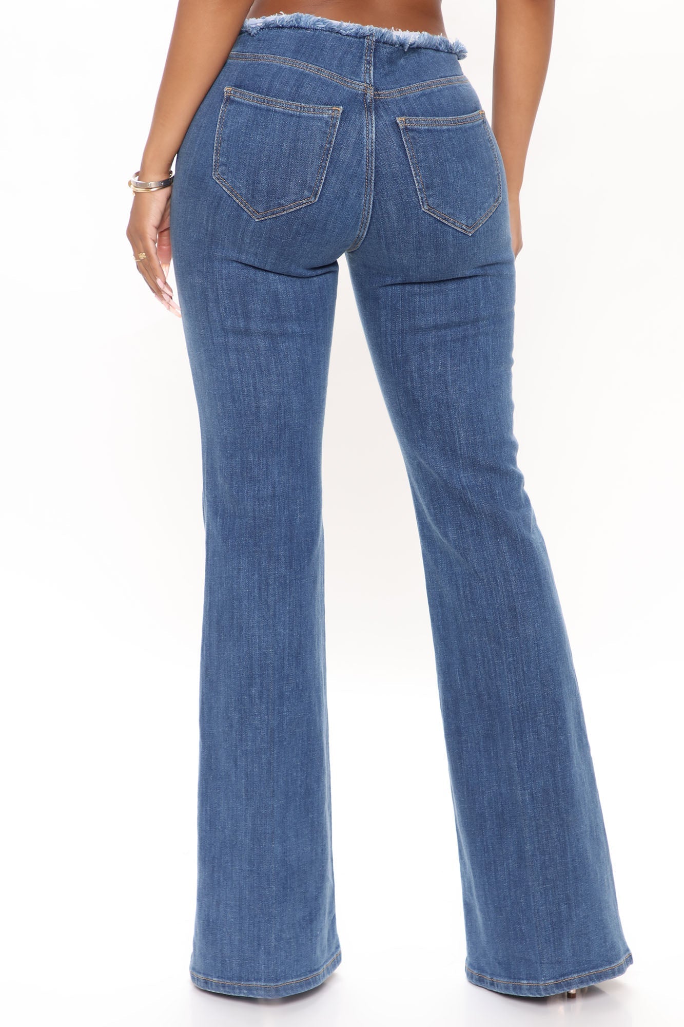 After All These Years Low Rise Flare Jeans - Medium Blue Wash