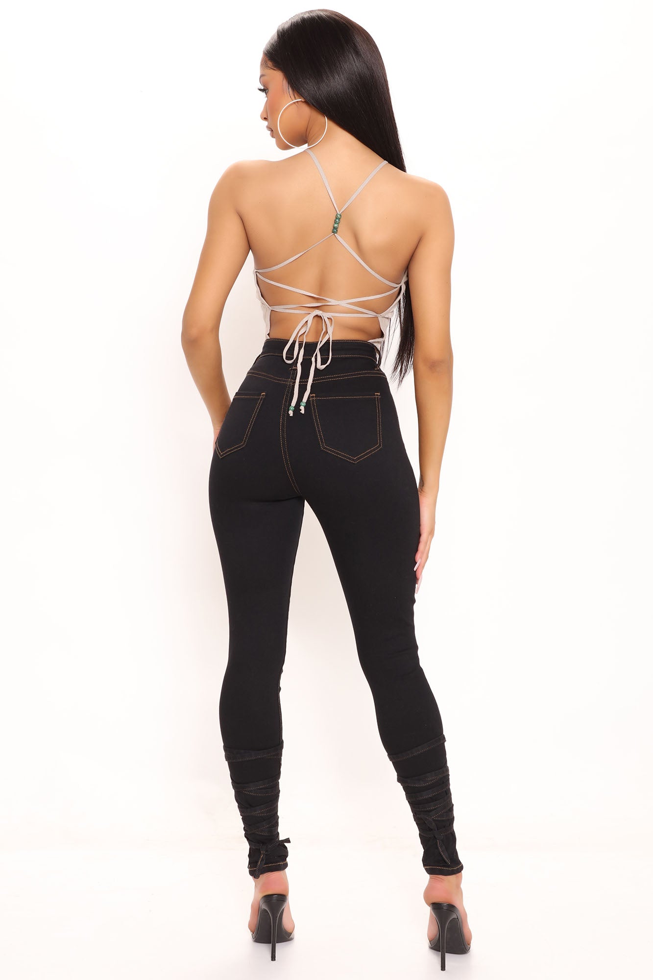Can't Tie Me Down High Rise Skinny Jeans - Black
