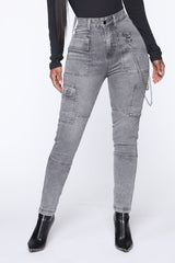 Off The Chain Cargo Jeans - Grey
