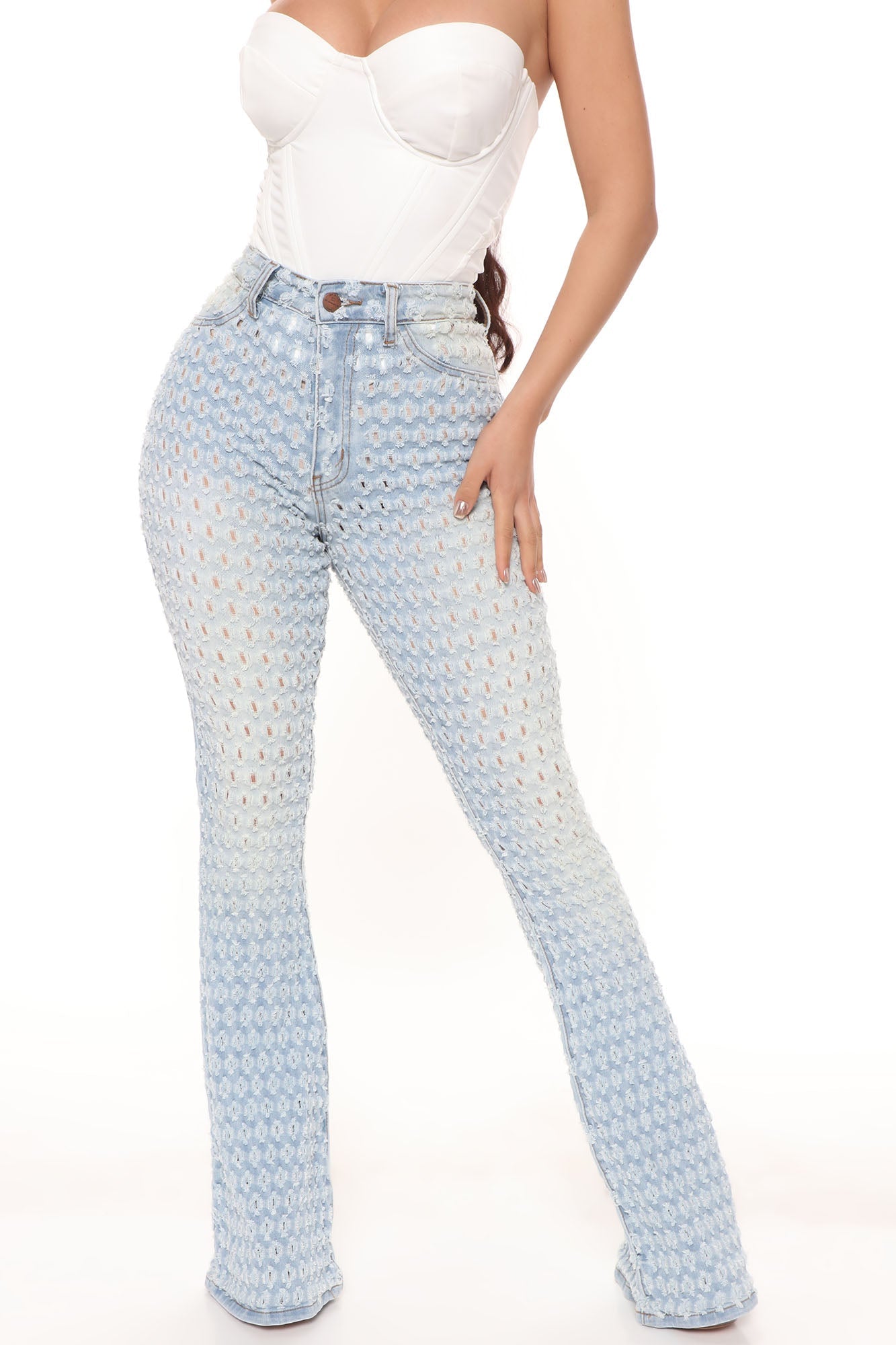 About the Feels Stretch Flare Jeans - Light Blue Wash