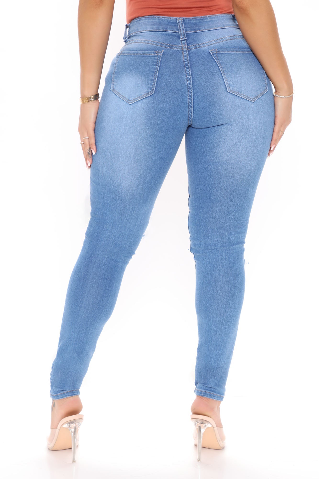 Bold Statement Skinny Jeans - Medium Denim