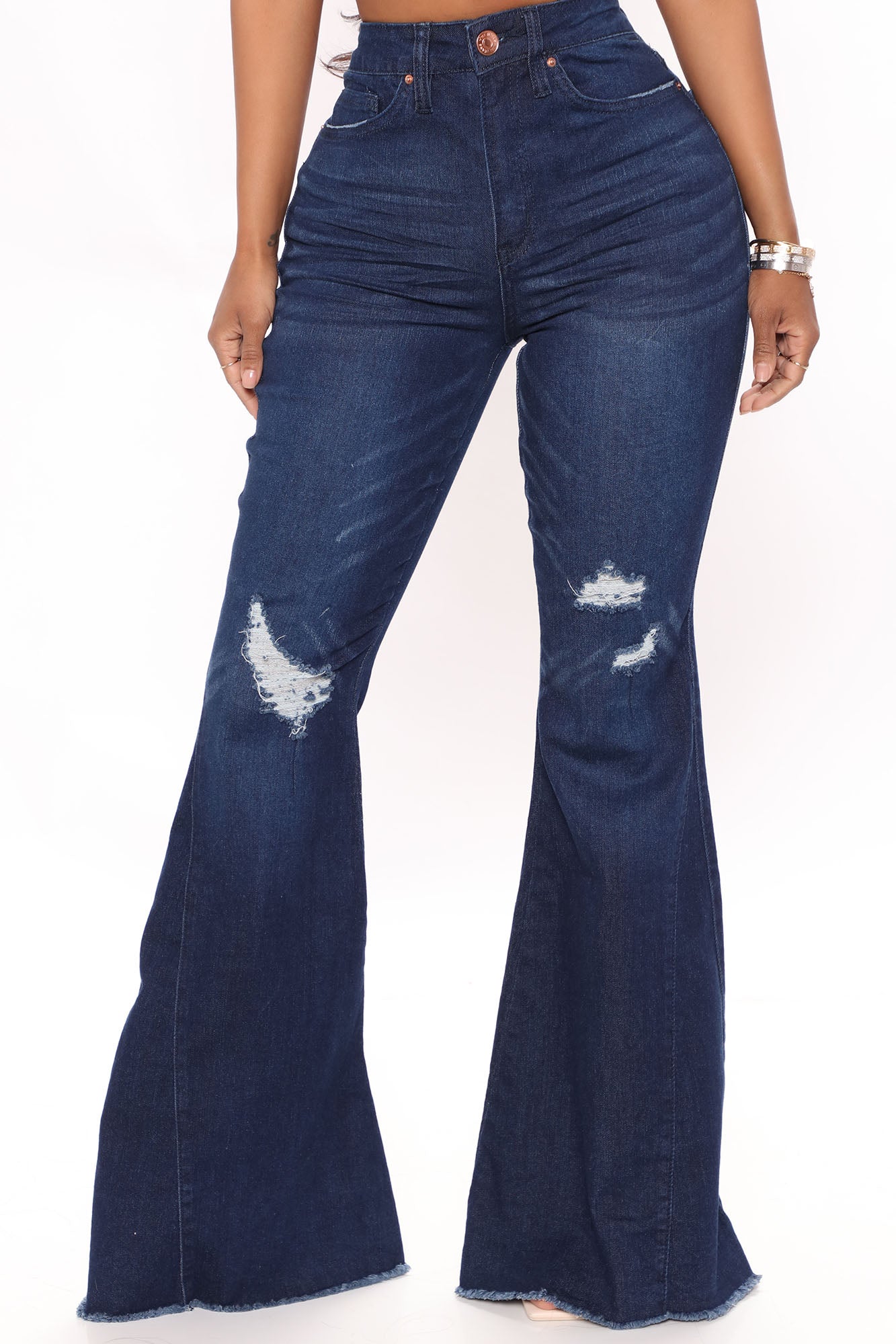 Stay Fearless Extreme Bell Bottom Jeans - Dark Wash