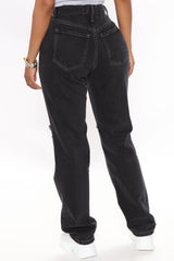 Leave It To Me Straight Leg Jeans - Black