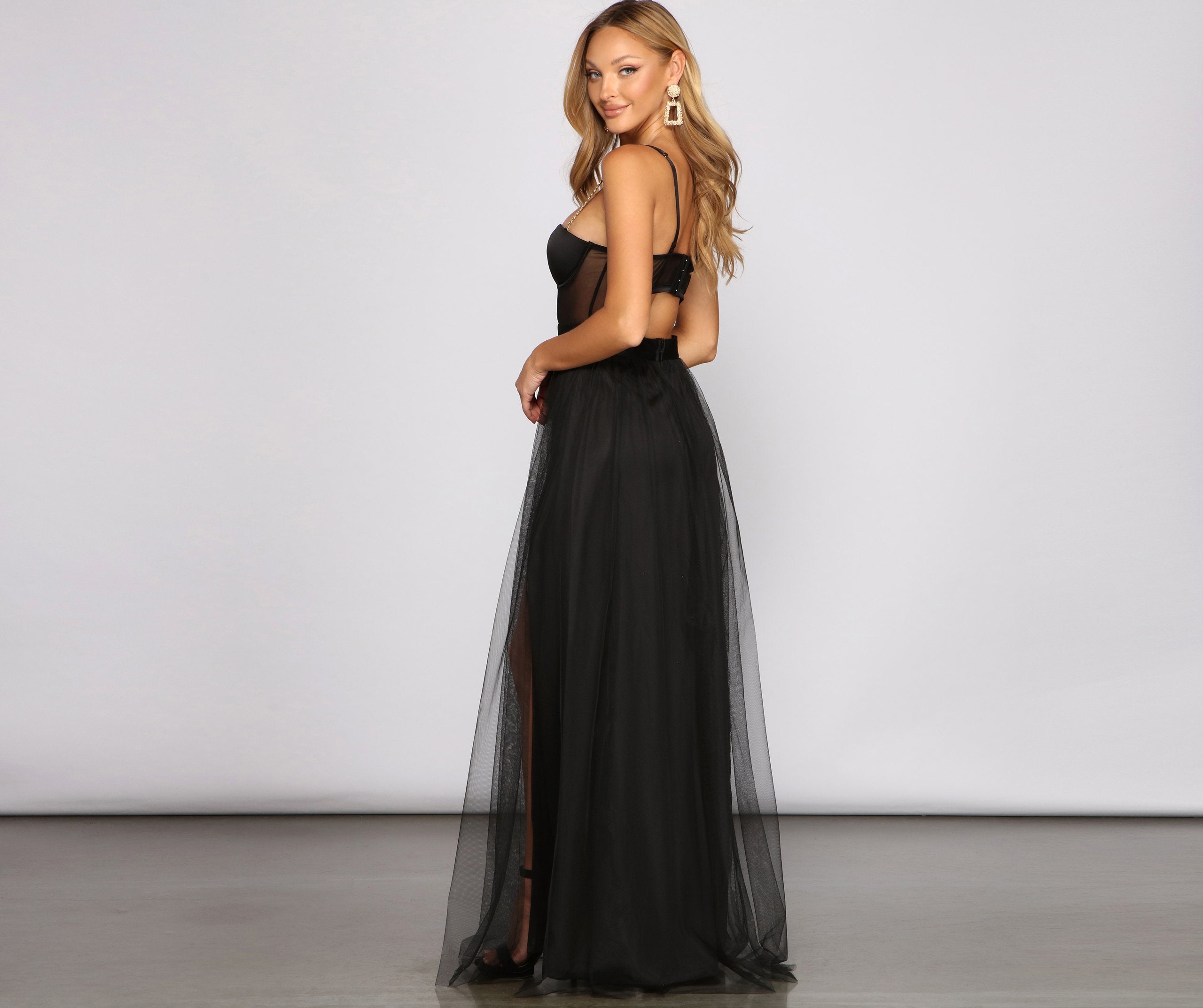 Cintra Mesh Tulle Bustier Gown