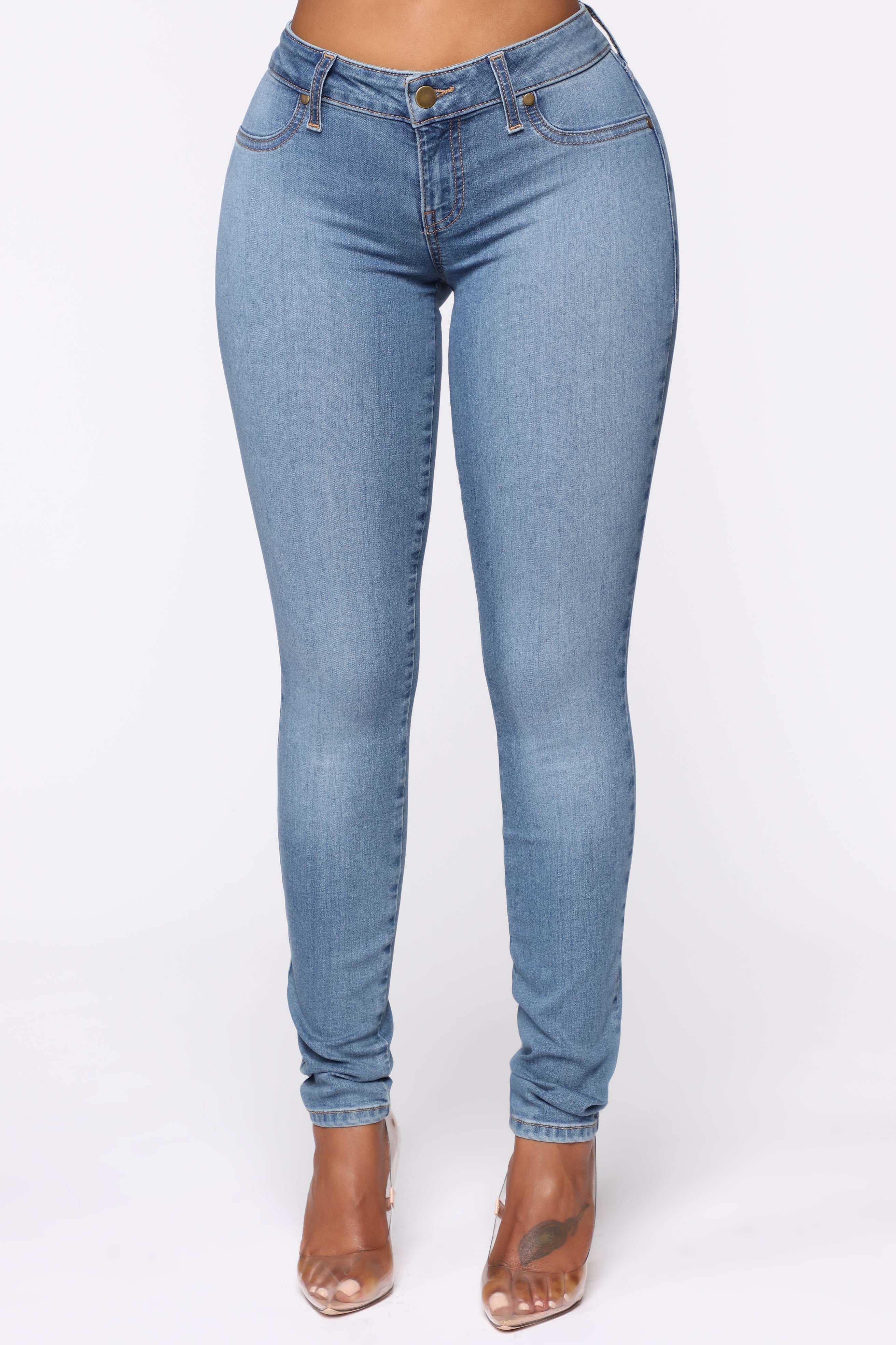 Flex Game Strong Low Rise Skinny Jeans - Light Blue Wash