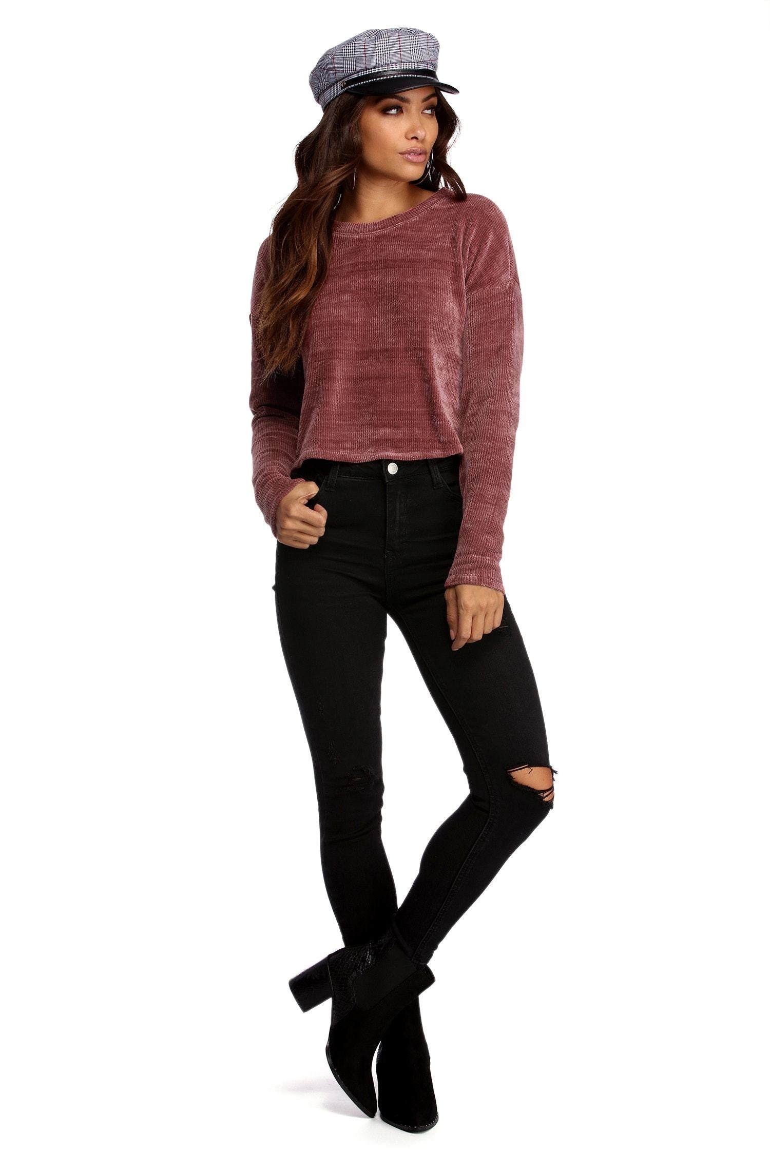 Chenille With You Pullover Top