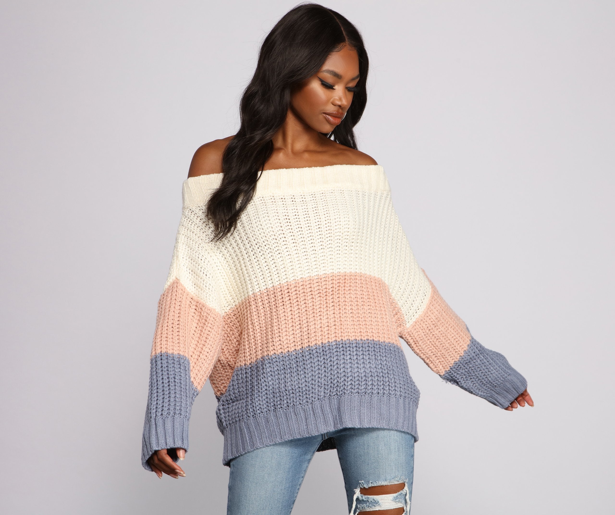 Chic Colorblock Knit Sweater