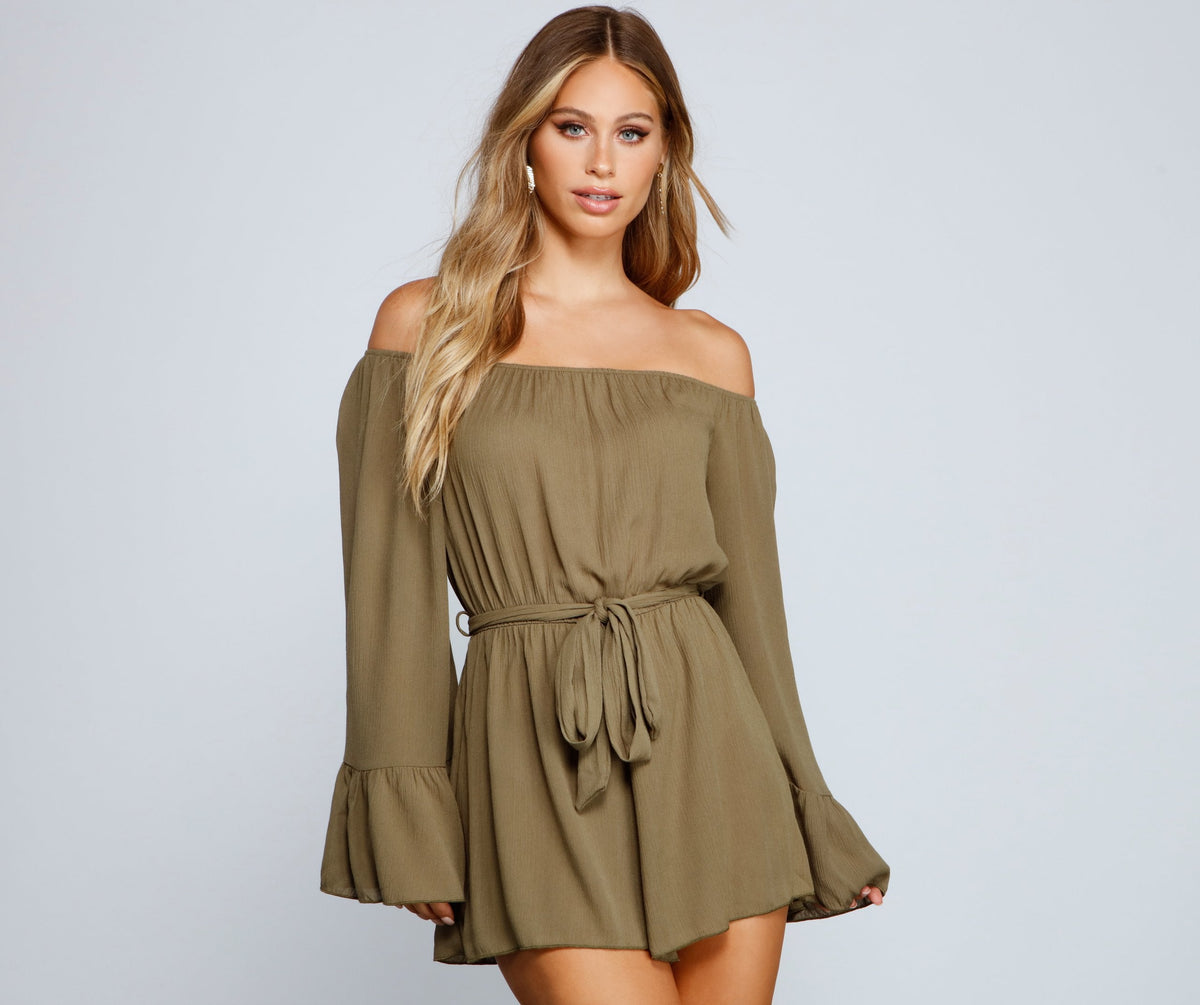 Casually Stylish Off The Shoulder Gauze Romper