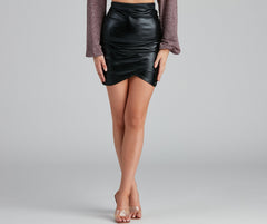 Chic Babe Liquid Leather Wrap Mini Skirt