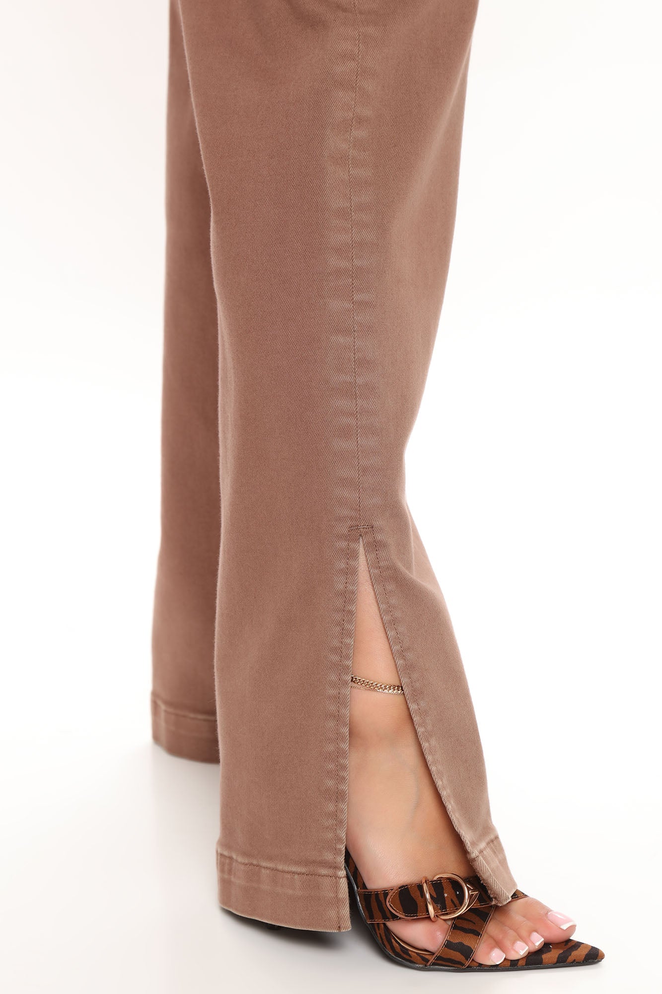 Stockholm Side Slit Wide Leg Jeans - Chocolate