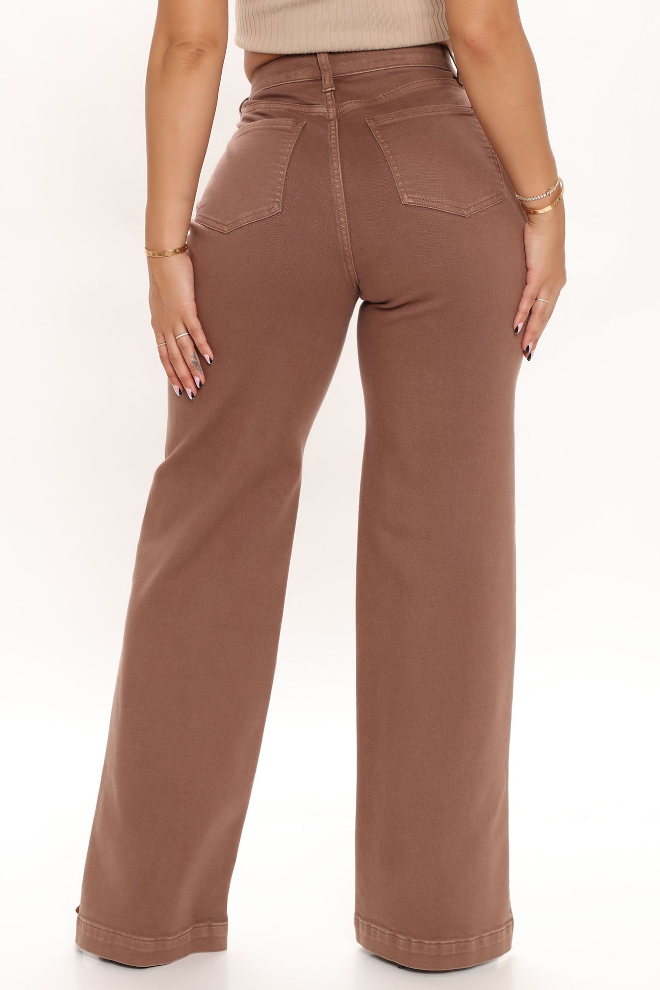 Stockholm Side Slit Wide Leg Jeans - Chocolate