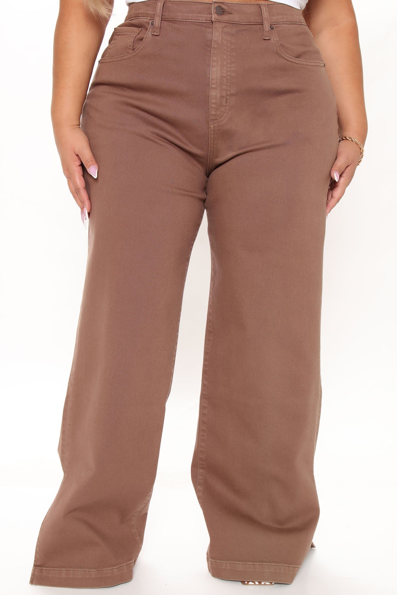 Stockholm Side Slit Wide Leg Jeans - Chocolate