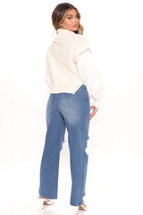 Fliptrick Non Stretch Ripped Skater Jeans - Medium Blue Wash
