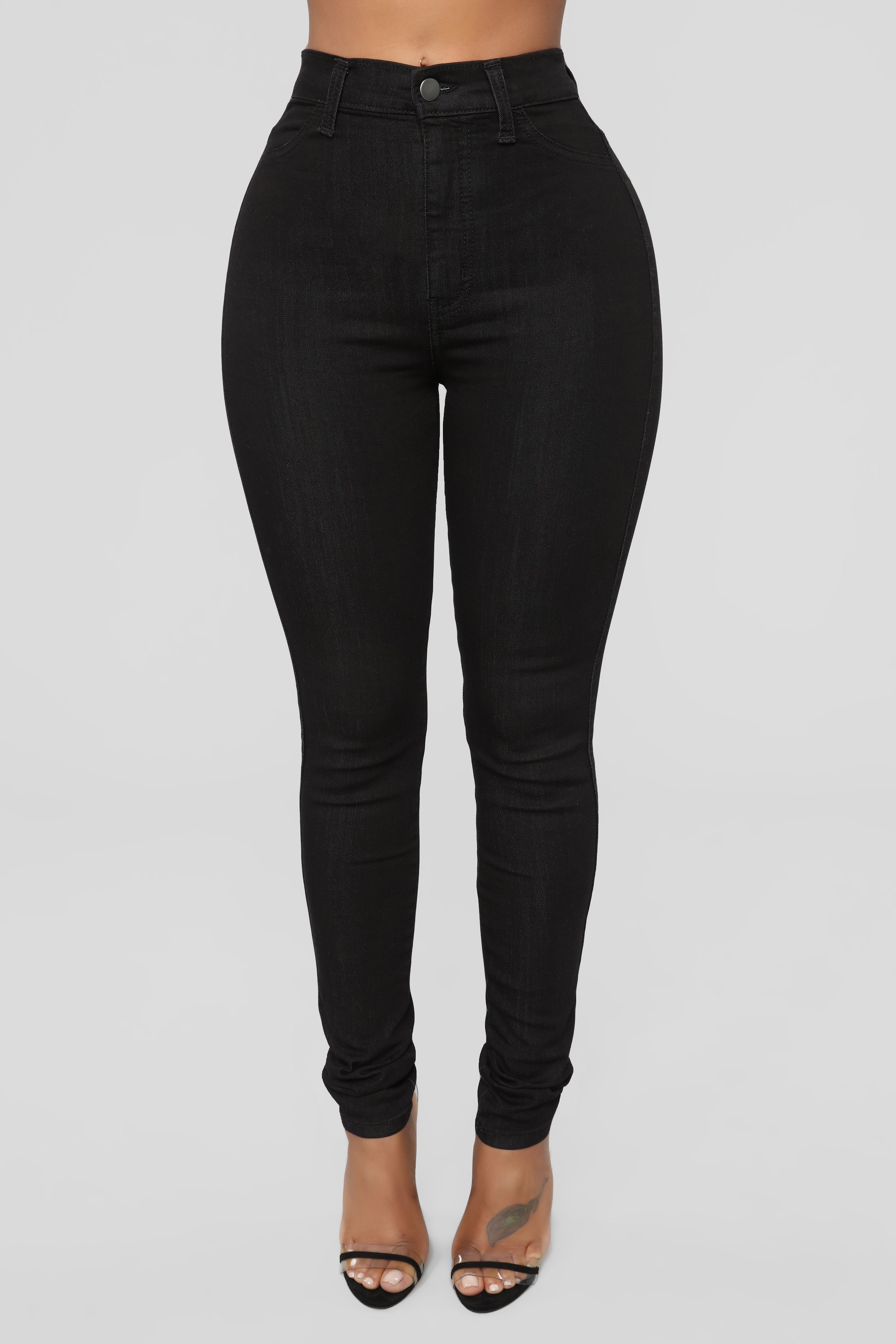 Classic High Waist Skinny Jeans - Black – VP Clothes