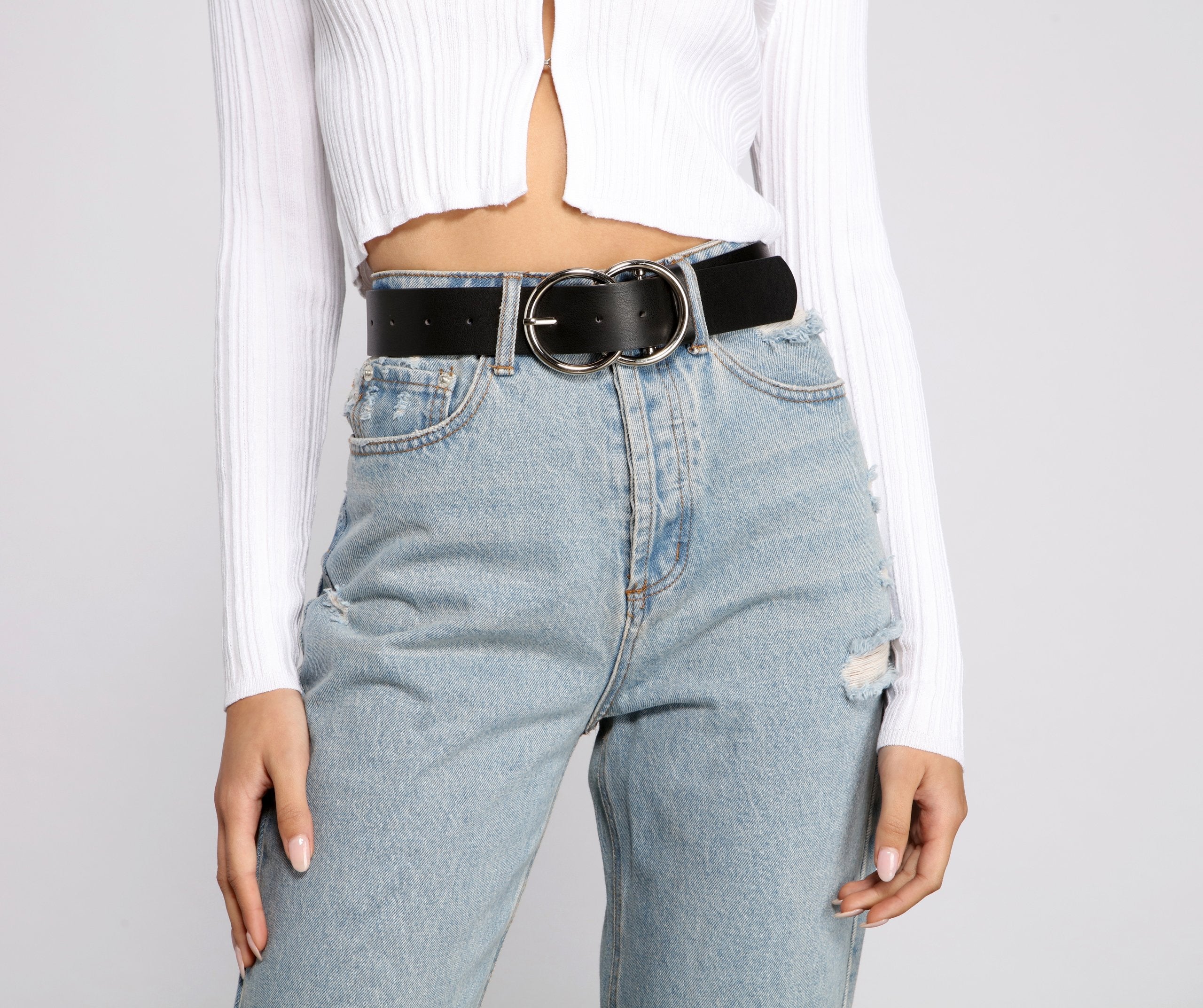Chic Double O-Ring Buckle Belt