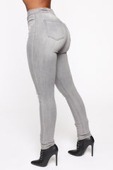 In The Night High Rise Skinny Jeans - Grey