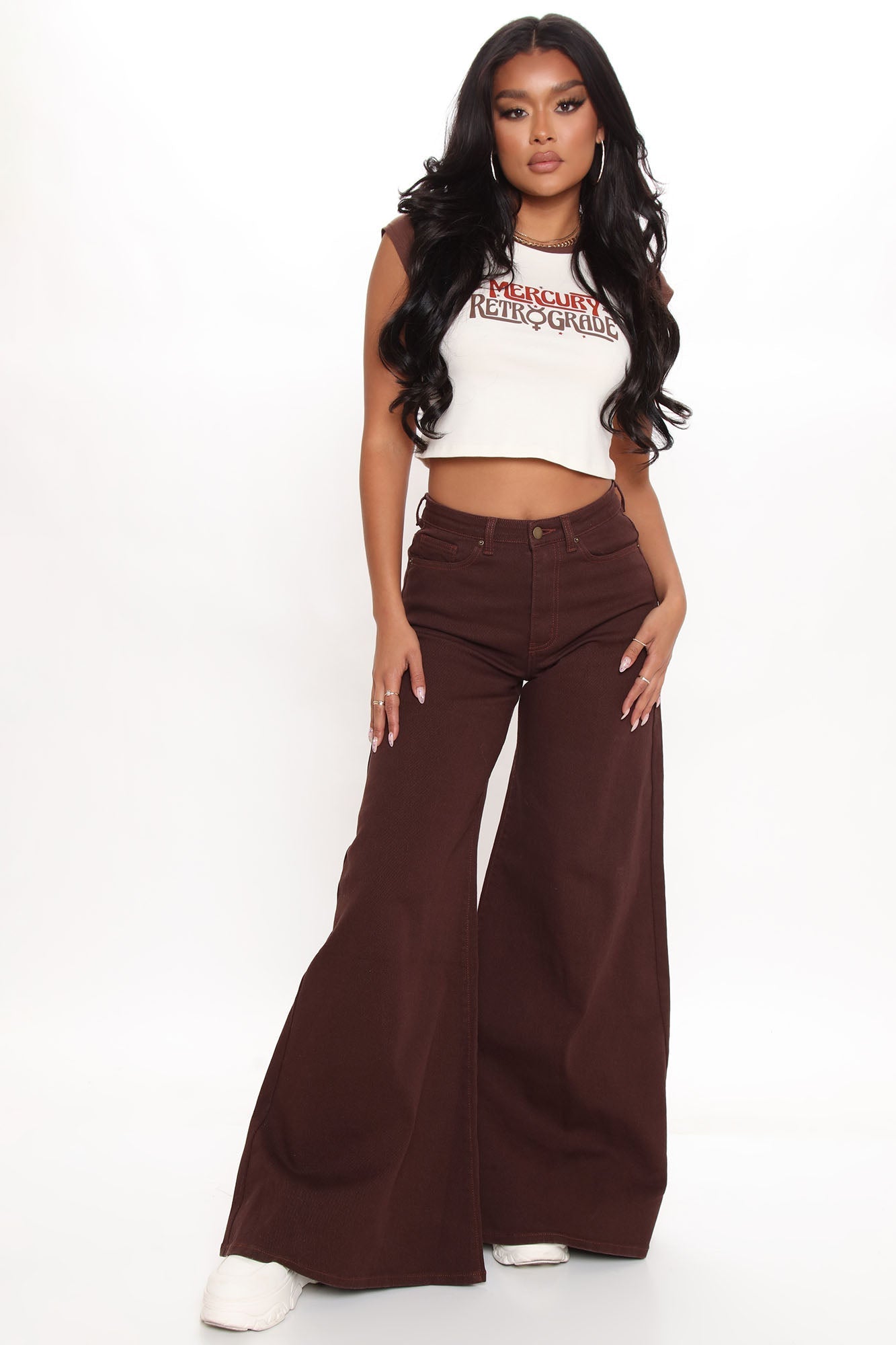 Flare For The Dramatics Wide Leg Jeans - Chocolate – VP Clothes