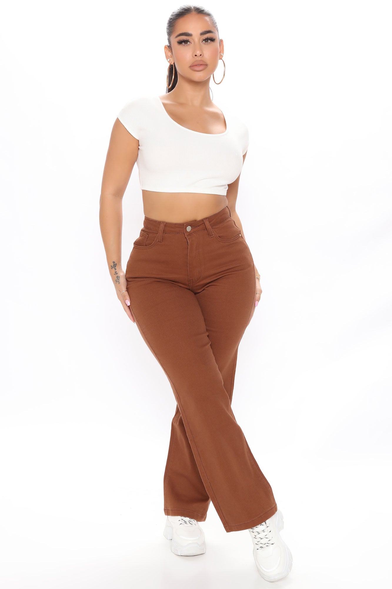 Classic High Rise Straight Leg Jeans - Chocolate