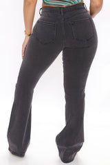 Peace And Love Low Rise Flare Jeans - Grey