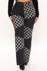 Checkin' You Out Loose Straight Leg Jeans - Black