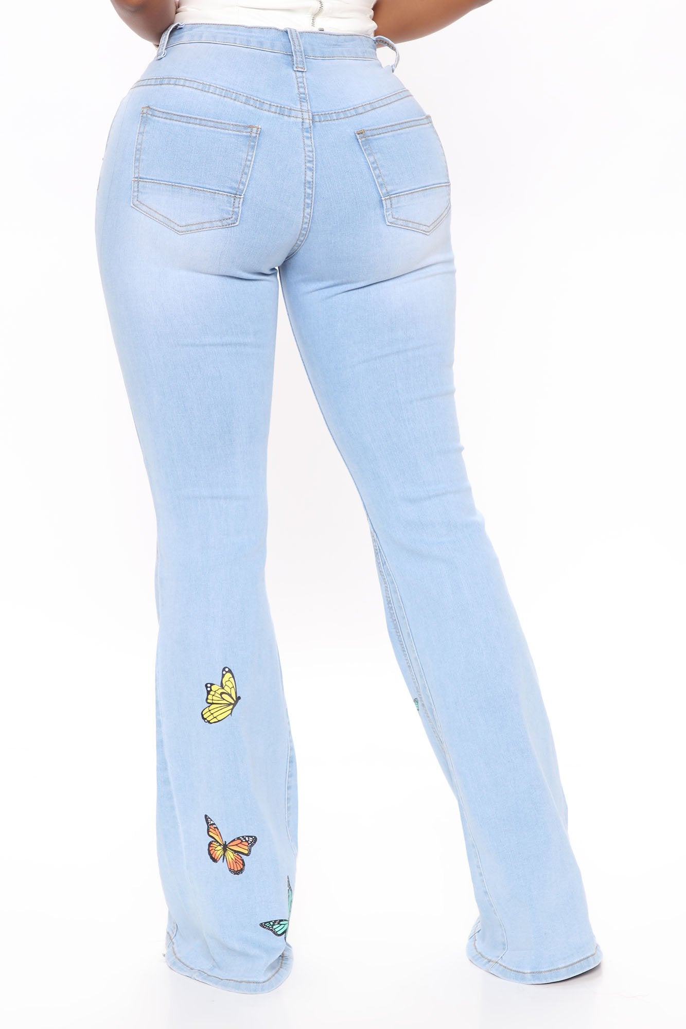 Catching Butterflies Extreme Flare Jeans - Light Blue Wash