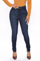 All For One Universal High Rise Skinny Jeans - Dark Wash