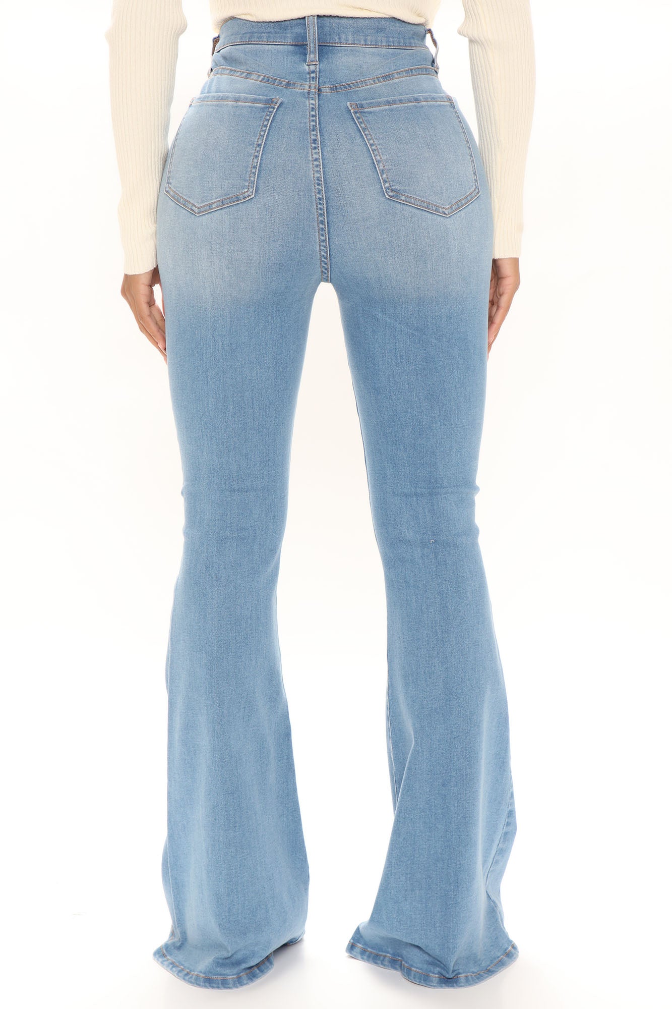 Oh She's Fancy Classic Stretch Flare Jeans - Light Blue Wash