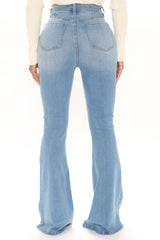 Oh She's Fancy Classic Stretch Flare Jeans - Light Blue Wash