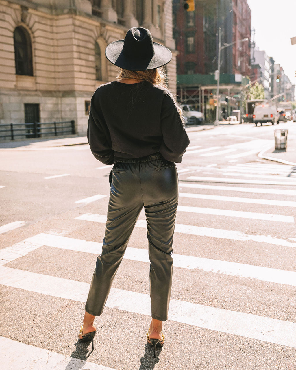 Levain Pocketed High Rise Faux Leather Pants