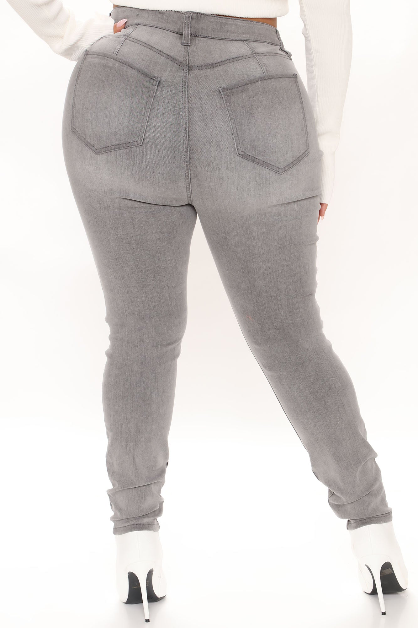 Lights Out High Rise Booty Lifting Skinny Jeans - Grey