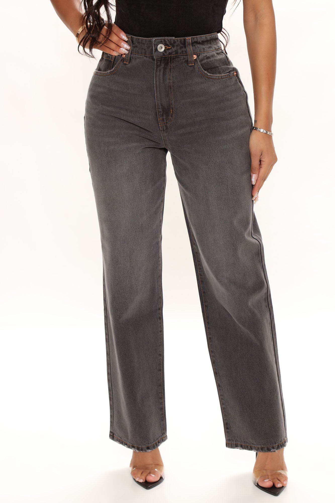 It's Official Slouchy Straight Leg Jeans - Black