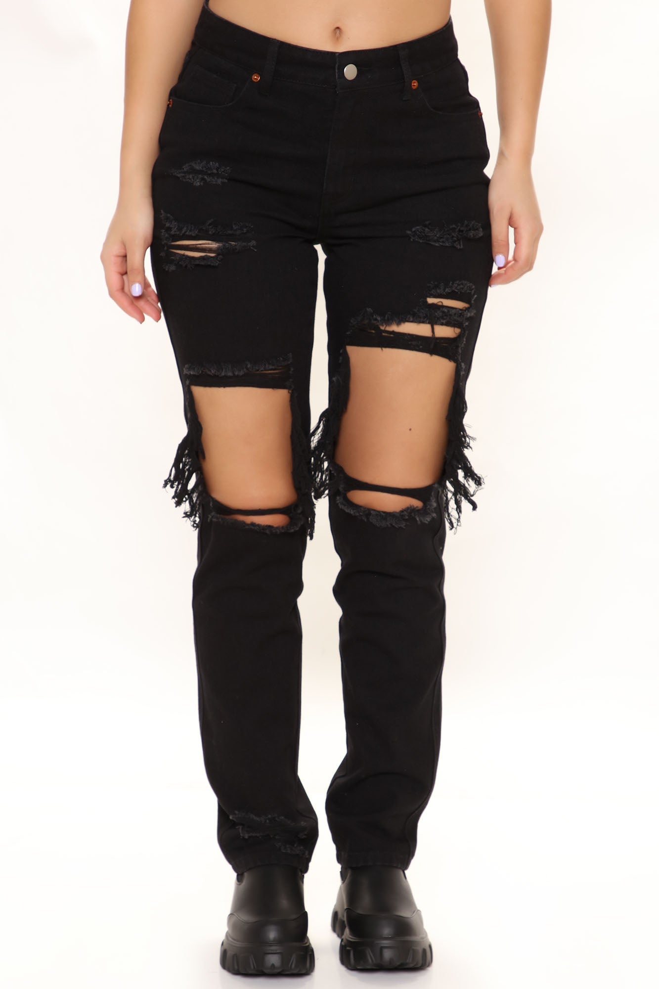 Feed My Ego Slouch Fit Jeans - Black