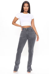 Soho Side Split Skinny Jeans - Grey