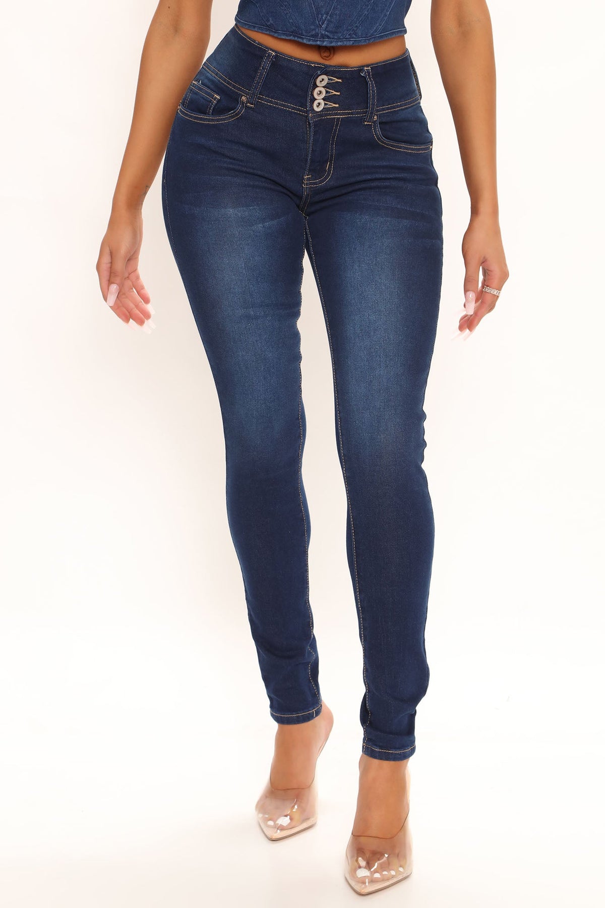 All The Moves Booty Shaping Skinny Jeans - Dark Wash