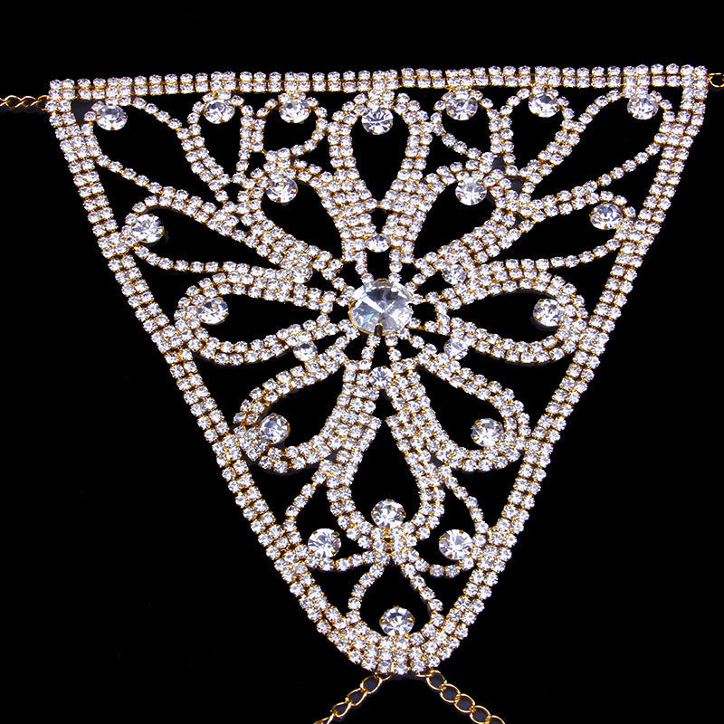 Flower-shaped flashing diamond bikini body chain