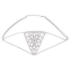 Flower-shaped flashing diamond bikini body chain