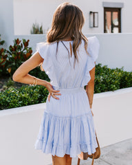 Capri Cotton Striped Ruffle Dress