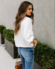 Beyond Cotton Distressed Raglan Pullover - White