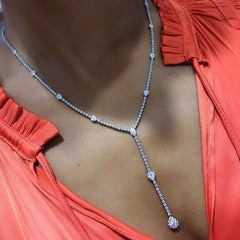 Simple zircon geometric necklace