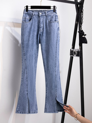 high waist jeans casual loose extra large size bottom pants