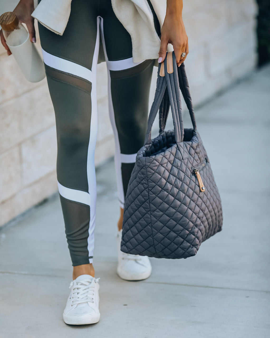 Breakaway Quilted Tote Bag - Carbon
