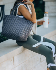 Breakaway Quilted Tote Bag - Carbon