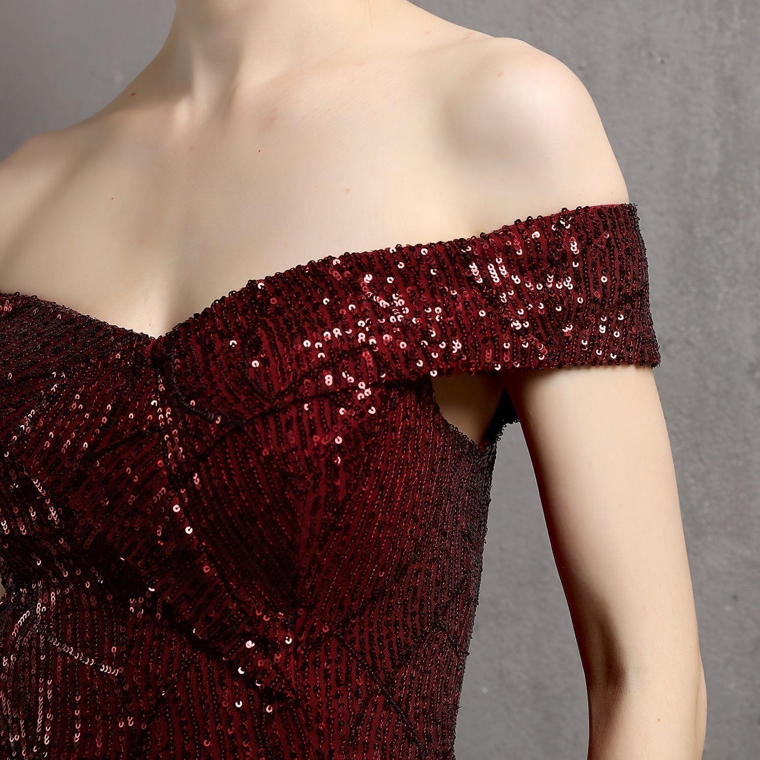 Clara Glitter Off the Shoulder Split Dress For Prom