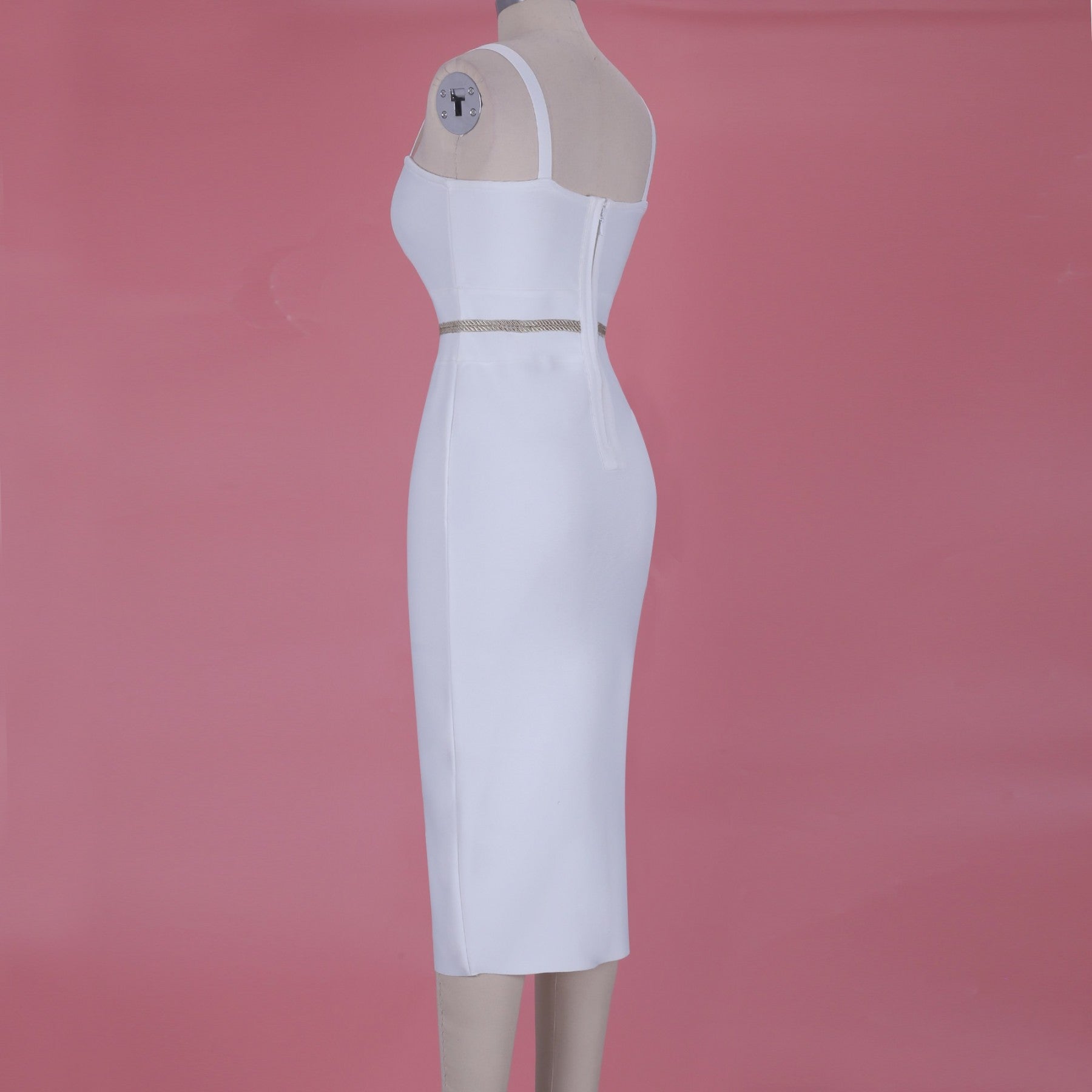 Strappy Sleeveless Slit Mini Bandage Dress